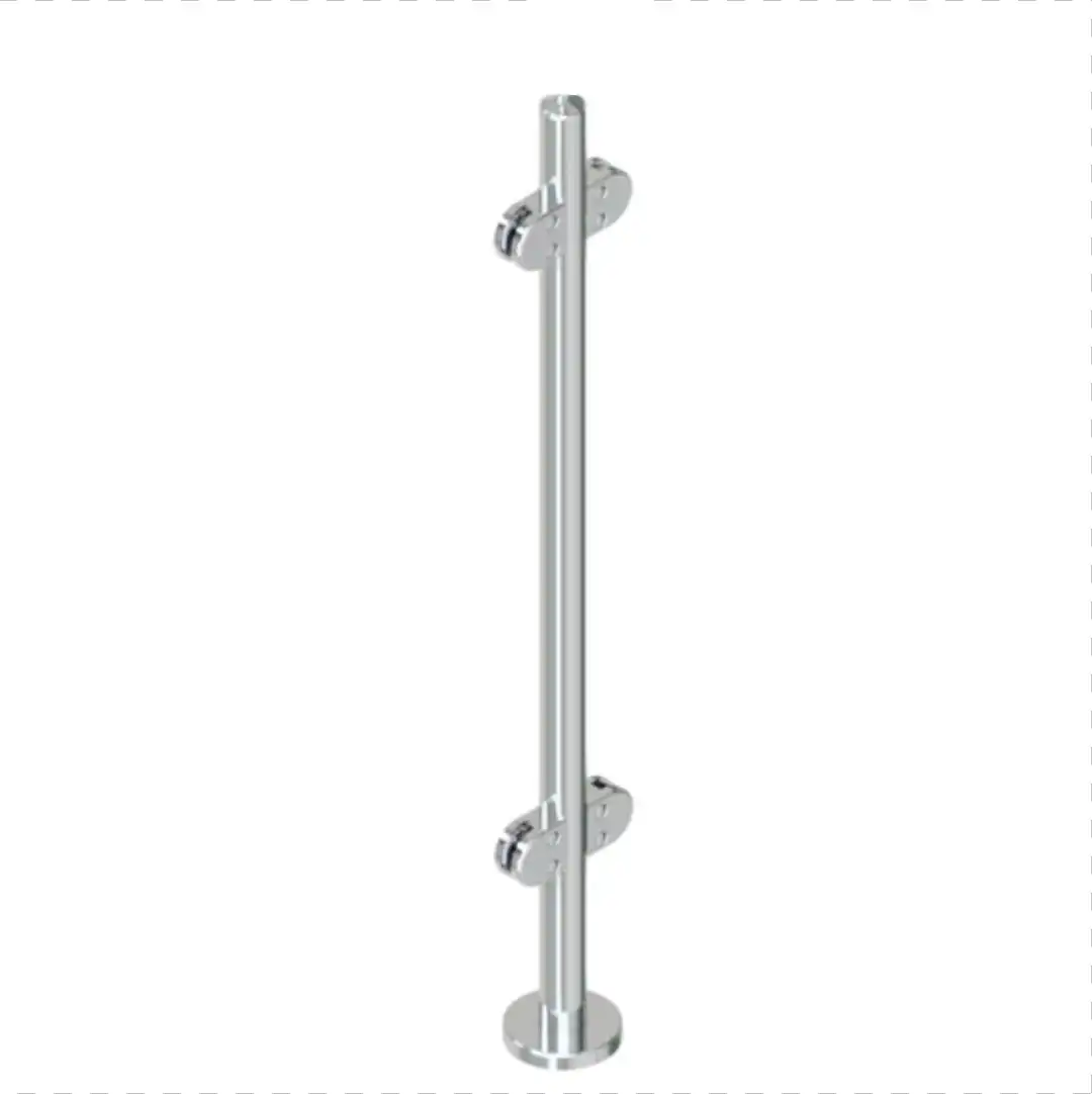 Glass Pressure Bracket Stanchions - 50mm Diameter Post - No Handrail