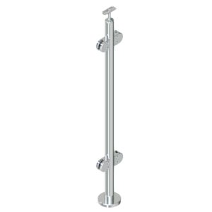 Glass Pressure Bracket Stanchions - 38,1mm Diameter Post - With Handrail