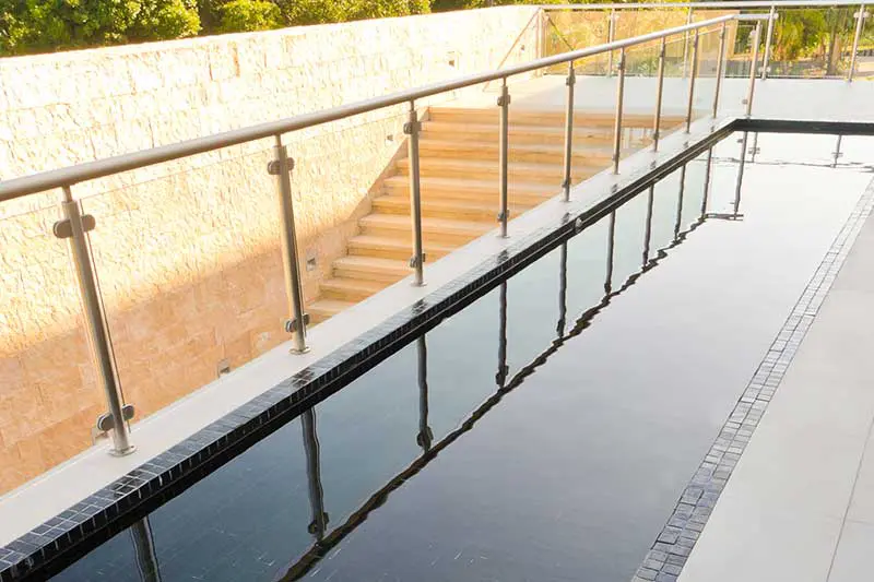Glass and stainless steel handrails