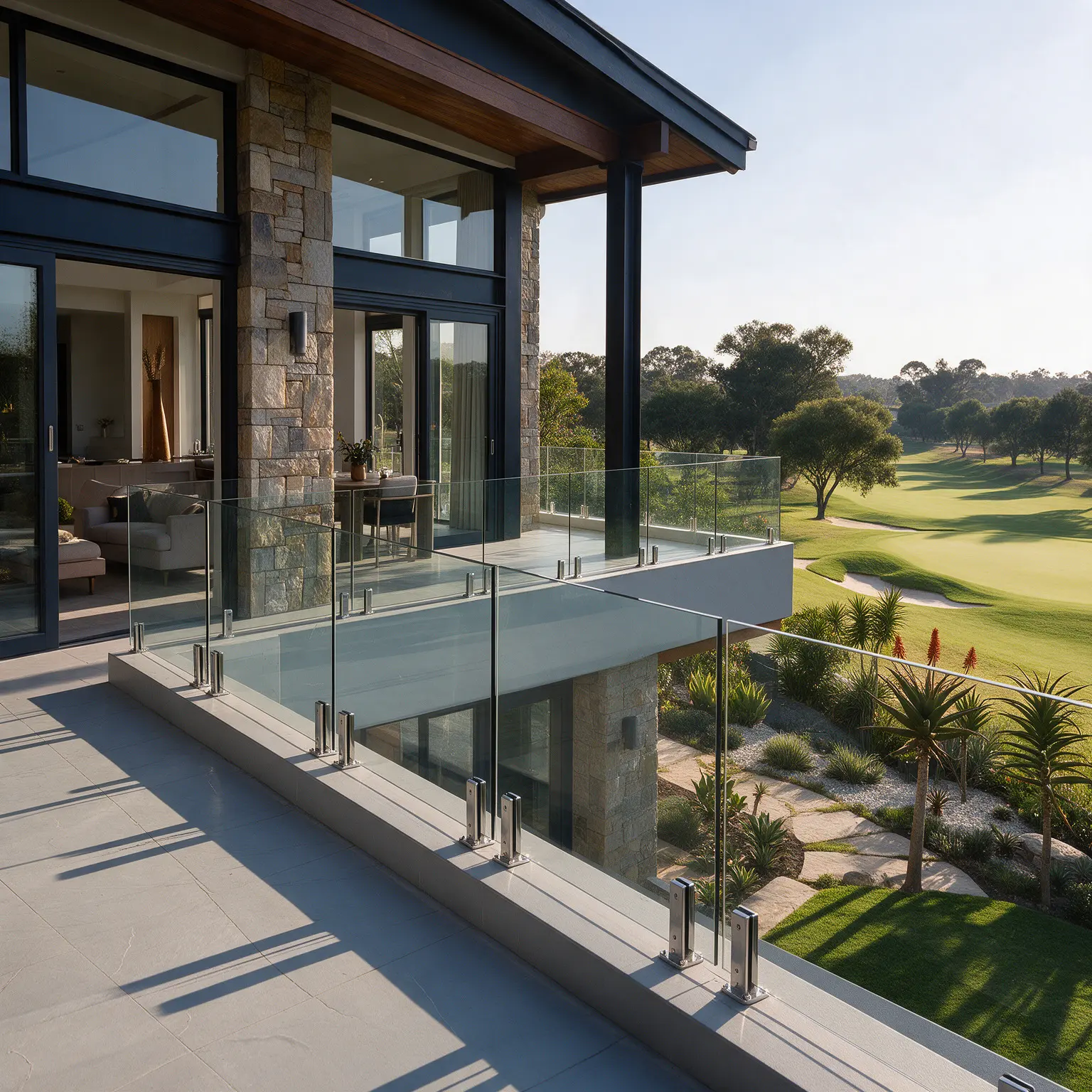 Square spigot glass balustrade installation in South Africa